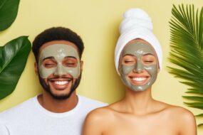coppia-ha-maschera-verde-sul-viso