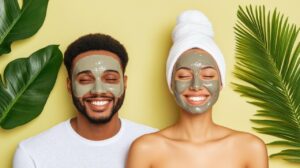 coppia-ha-maschera-verde-sul-viso